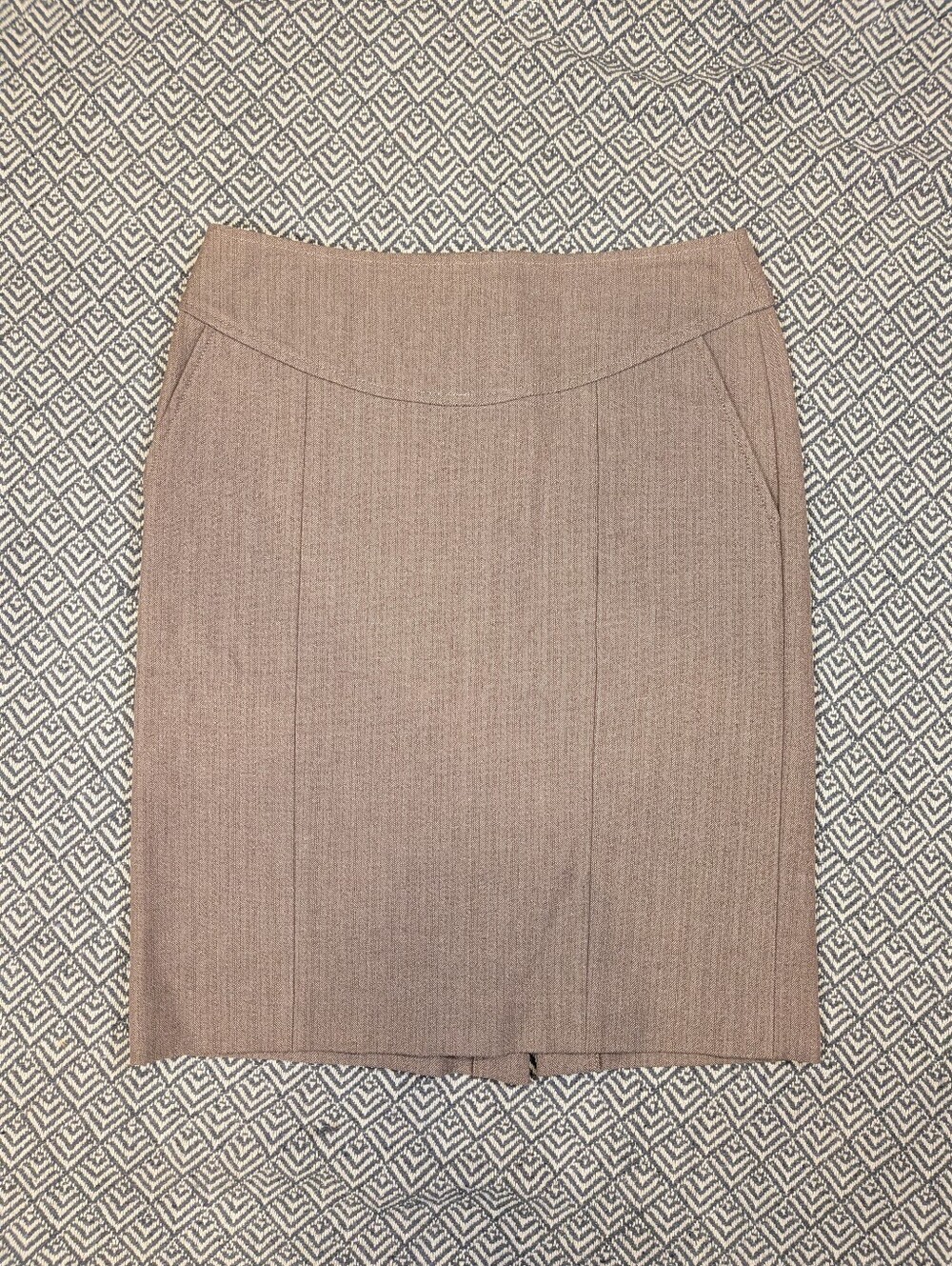 Banana Republic Brown Pinstripe Pencil Skirt Classic Office Workwear